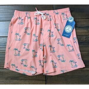 Life is Good M Jake Golf Palm Trees Swimwear Board Shorts Swim Trunks UPF50 New